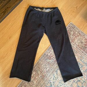 Roots Women’s Size L Black Heather/Pepper Sweatpants Wide Leg Boyfriend Relaxed